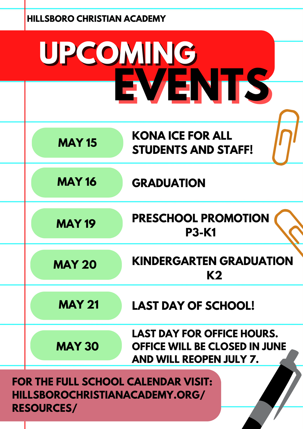 upcoming events
